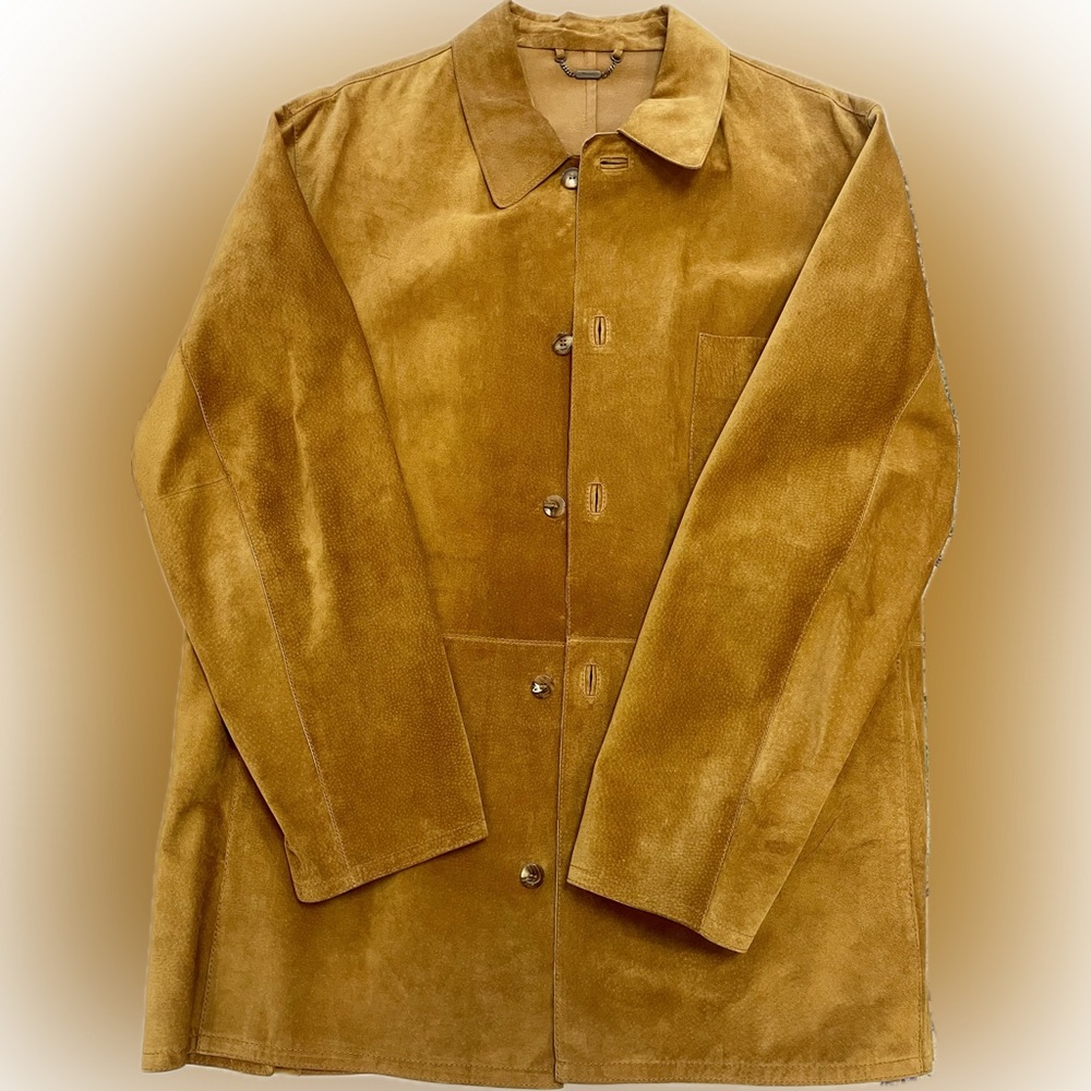 Salvatore Ferragamo Honey Suede Oxford Overshirt